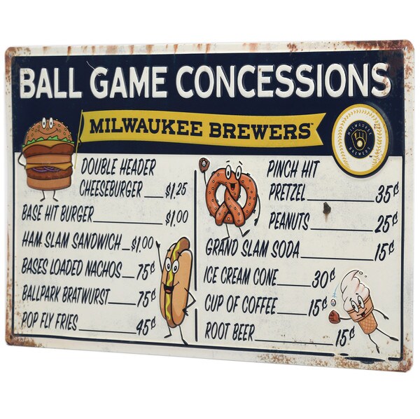 Milwaukee Brewers Concessions Metal Sign Open Road Brands ShopORB